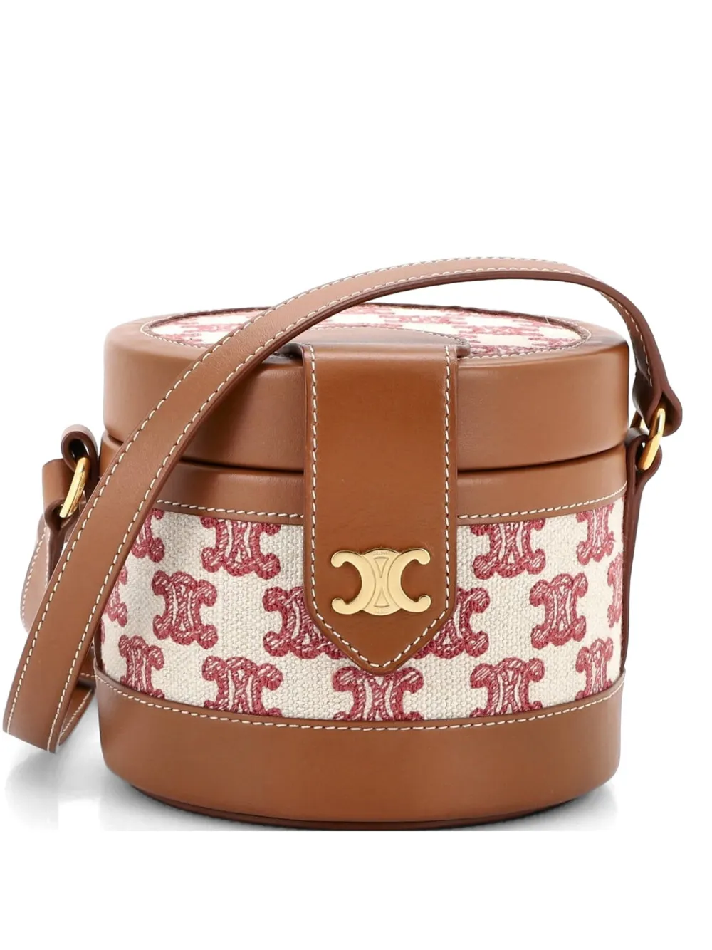 Celine Pre-Owned Tambour Bag Triomphe Canvas Small crossbody bag - Marrone