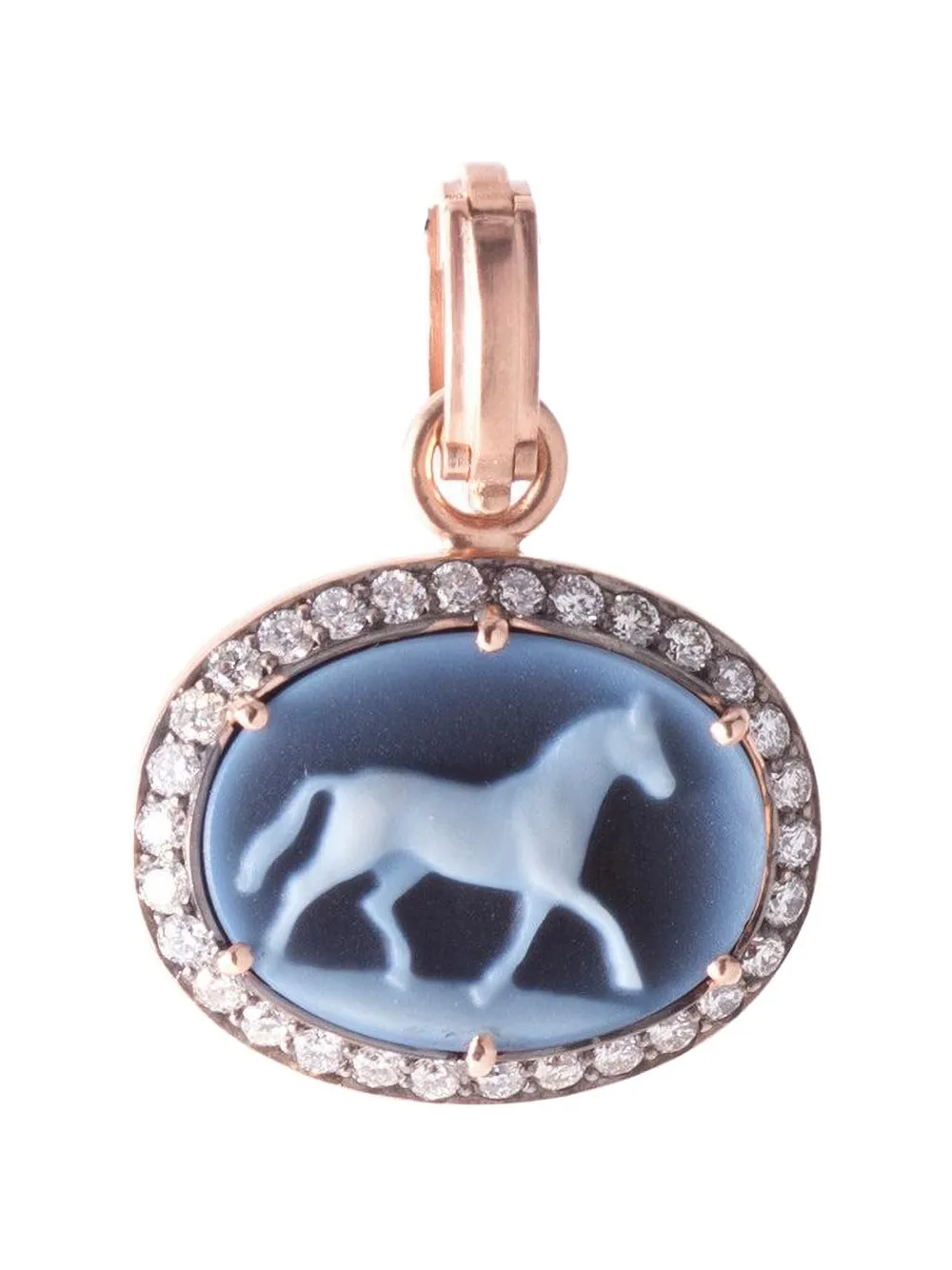 Sylva & Cie Pendente Horse con onice e diamanti - Rosa