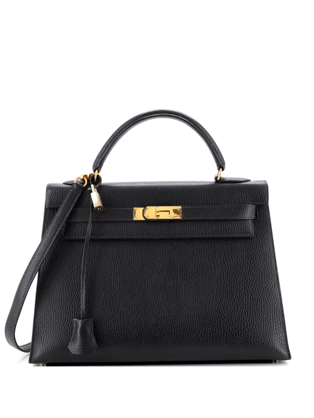 Hermès Pre-Owned Borsa a mano Kelly 32 con dettagli color oro - Nero