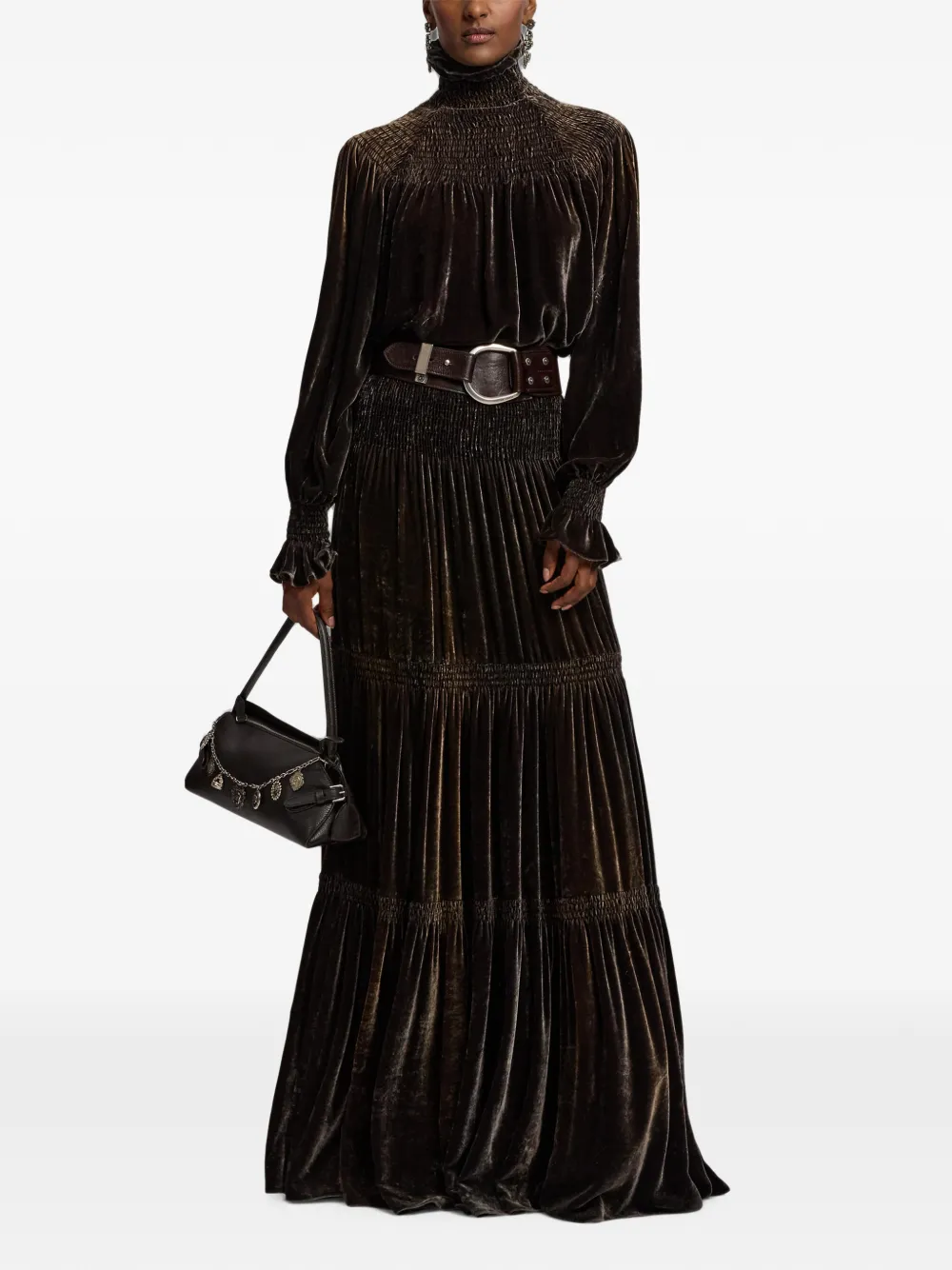 Ralph Lauren Collection Janie maxi-rok Bruin
