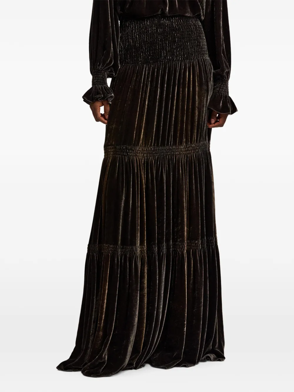 Ralph Lauren Collection Janie maxi-rok Bruin