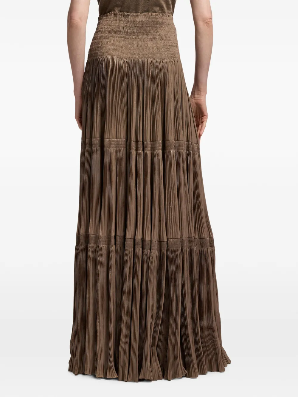 Ralph Lauren Collection Adeena maxi-plooirok Bruin