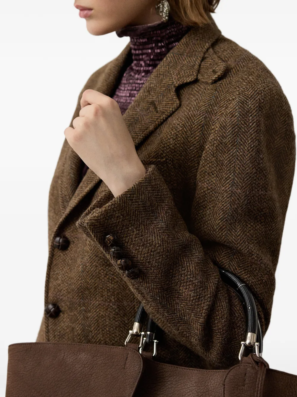 Ralph Lauren Collection Blazer met enkele rij knopen Bruin