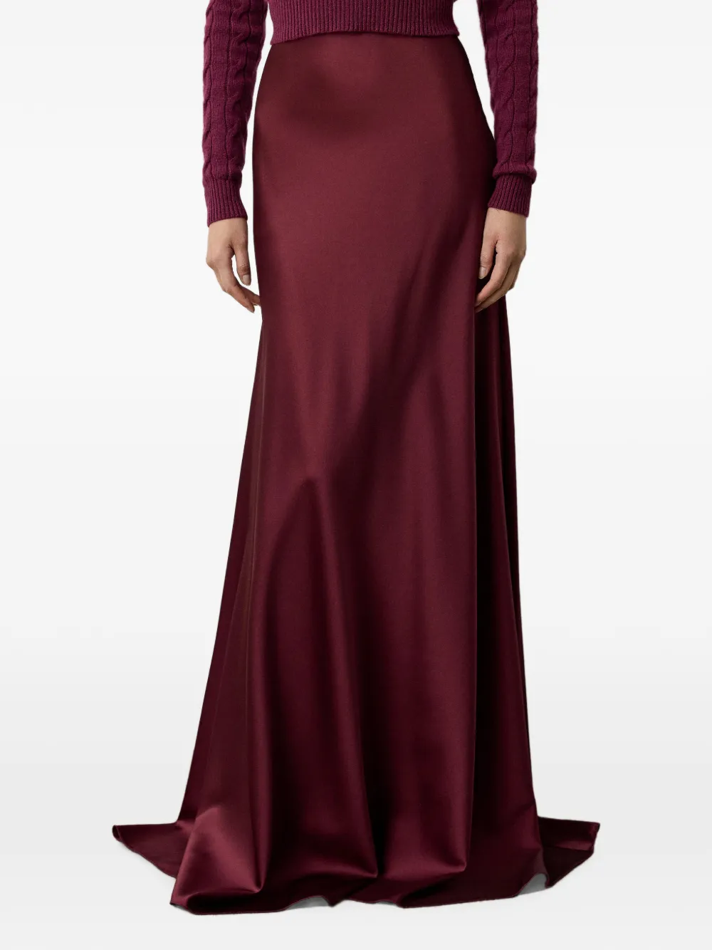 Ralph Lauren Collection Masina satin maxi skirt Rood
