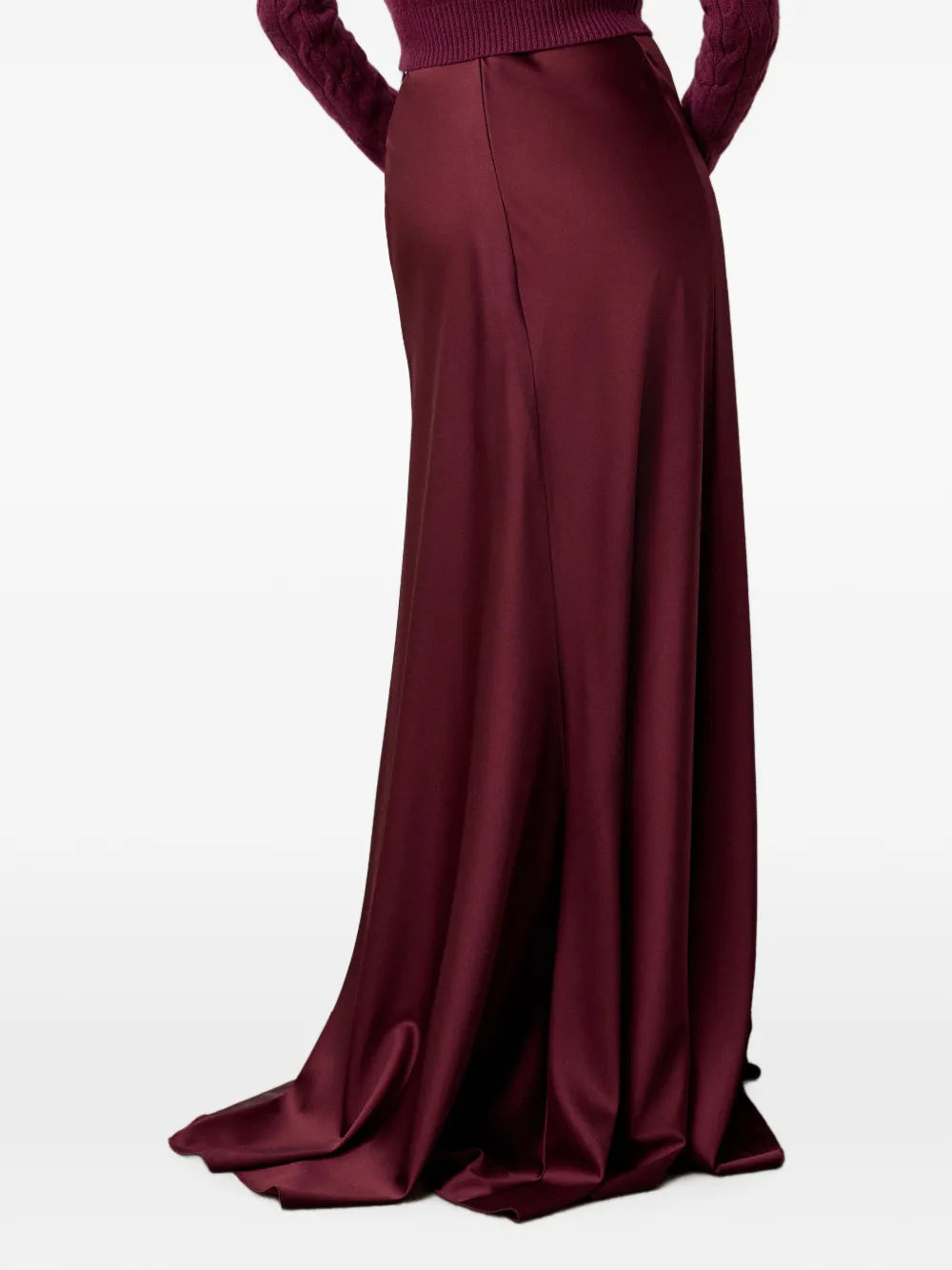 Ralph Lauren Collection Masina satin maxi skirt Rood