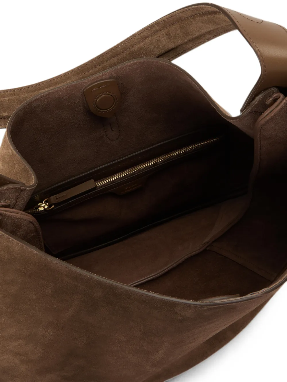 Polo Ralph Lauren Grote Polo ID suède schoudertas Bruin