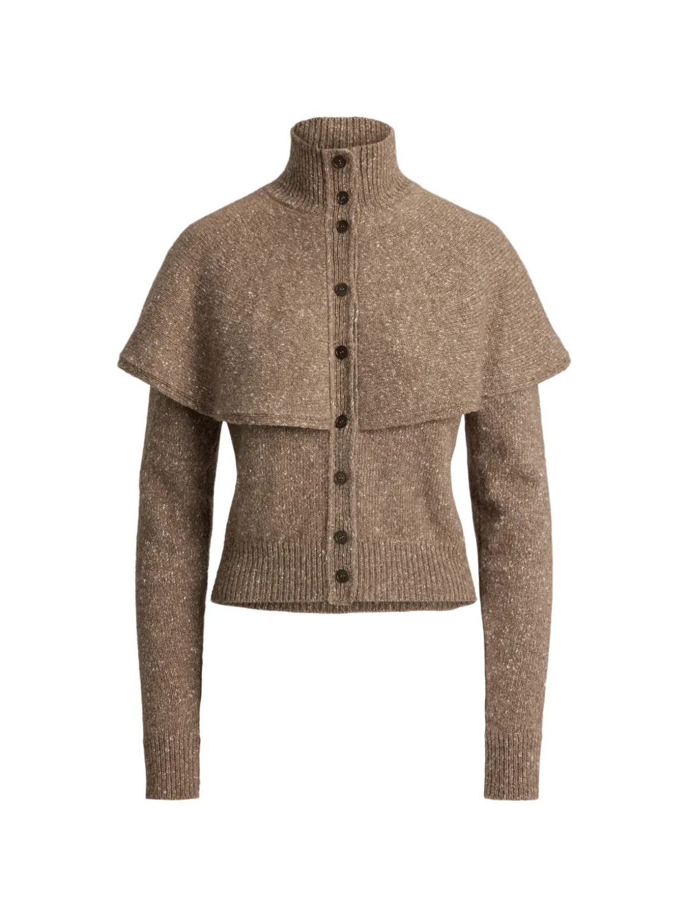 Ralph Lauren Collection cardigan à design superposé façon cape - Marron Ralph Lauren Collection cardigan à design superposé façon cape - Marron