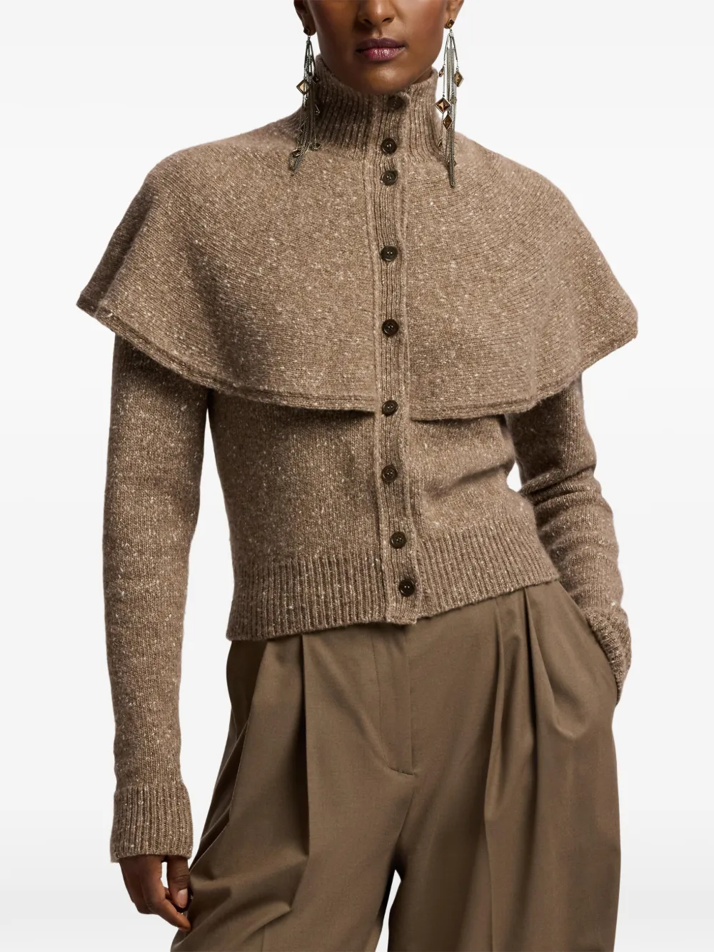 Ralph Lauren Collection Vest met cape-laag Bruin