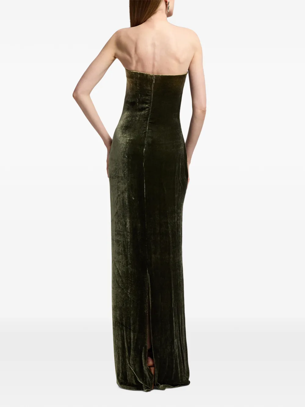 Ralph Lauren Collection Farley strapless maxi-dress Groen