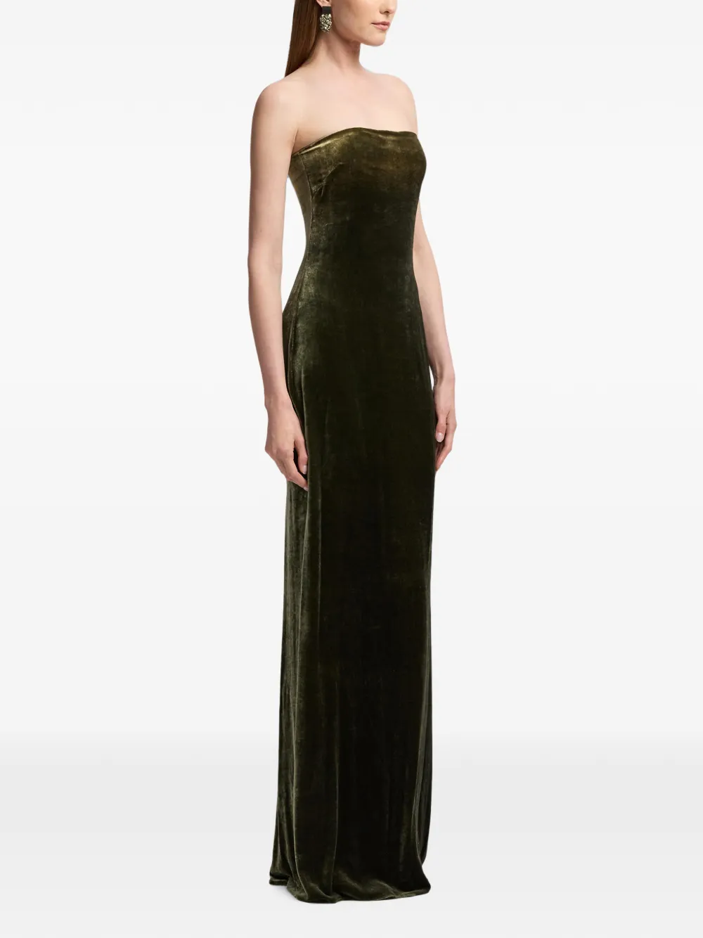 Ralph Lauren Collection Farley strapless maxi-dress Groen