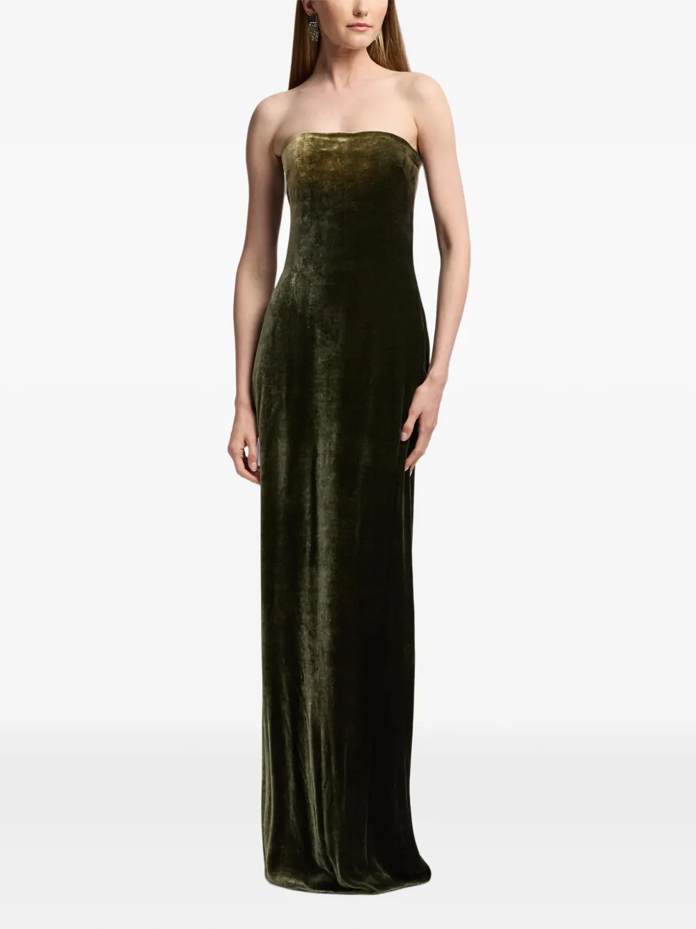 Ralph Lauren Collection Farley strapless maxi-dress Groen