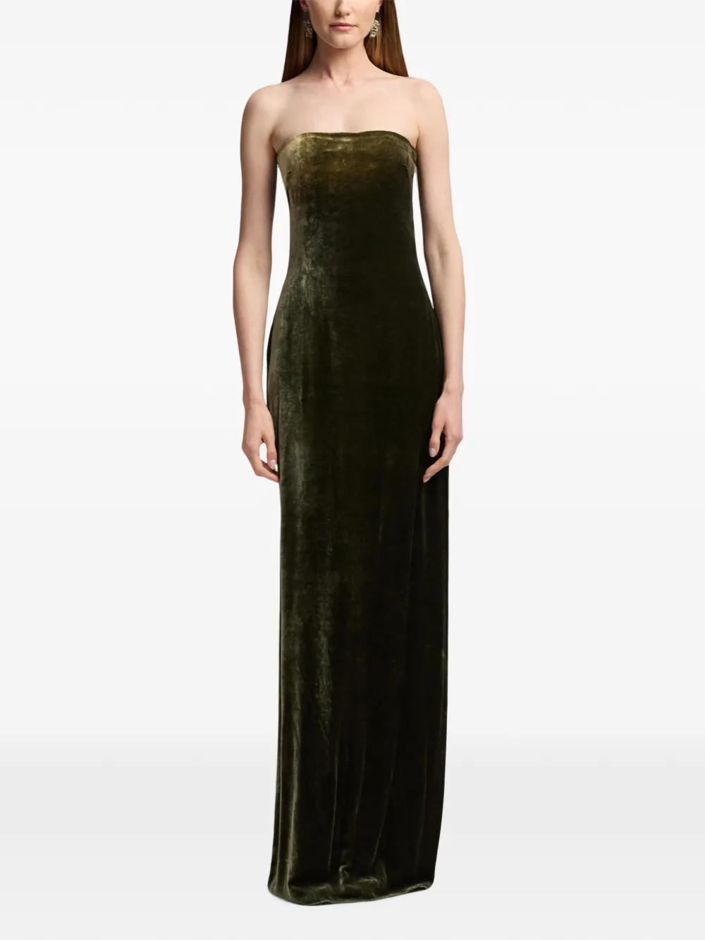 Ralph Lauren Collection Farley strapless maxi-dress Groen