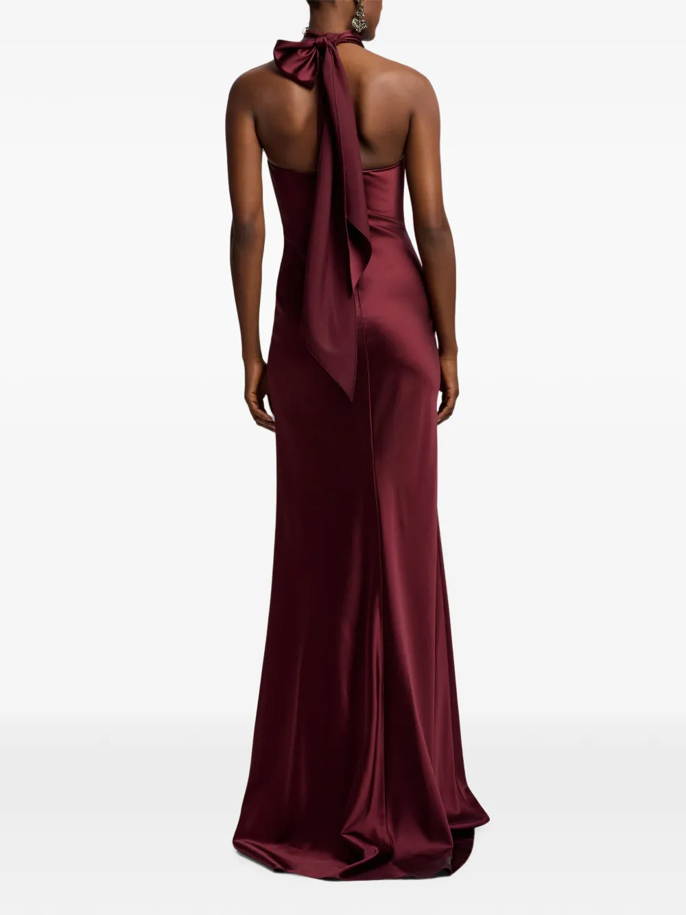 Ralph Lauren Collection Halterjurk met strikdetail Rood