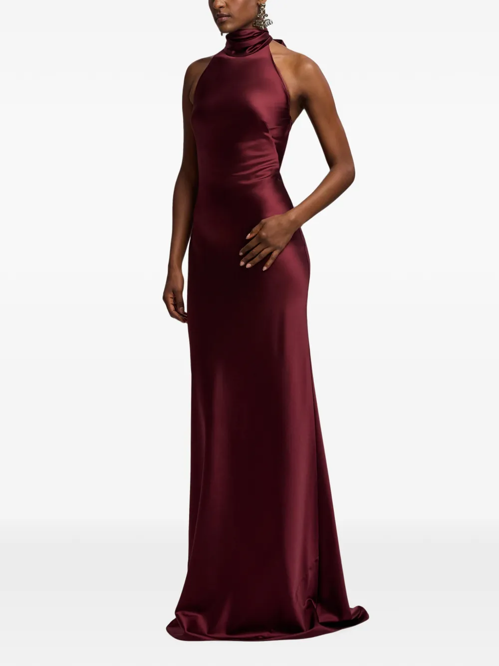 Ralph Lauren Collection Halterjurk met strikdetail Rood