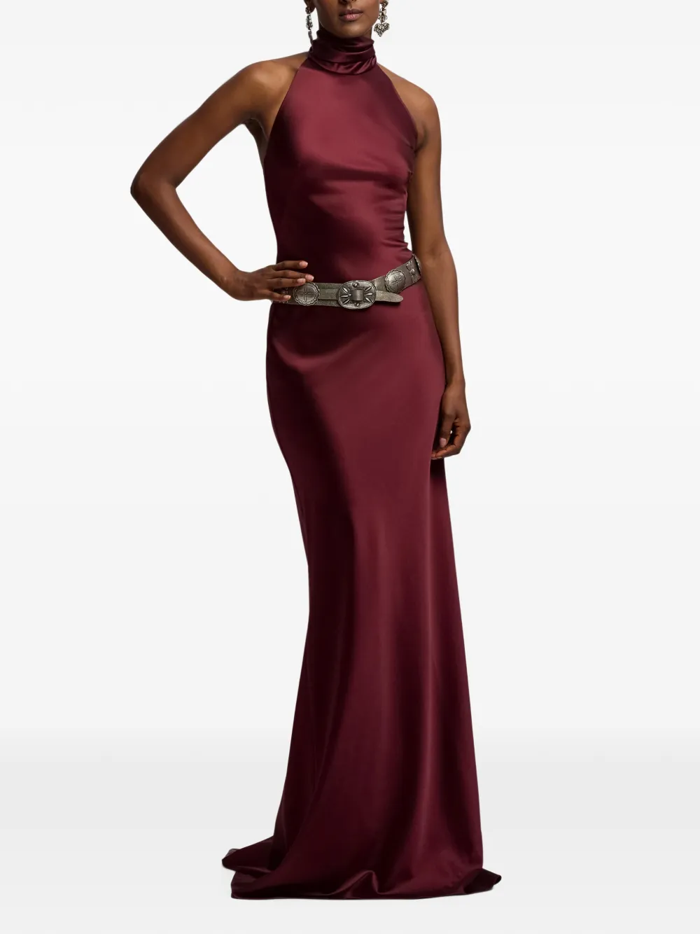Ralph Lauren Collection Halterjurk met strikdetail Rood
