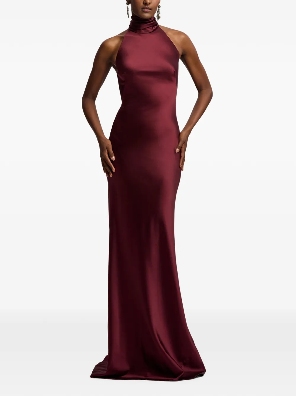 Ralph Lauren Collection Halterjurk met strikdetail Rood