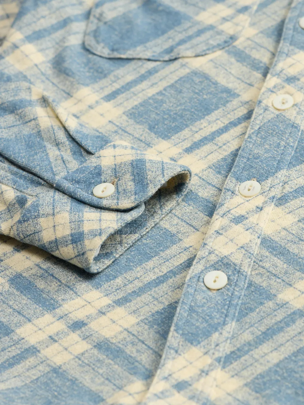 Ralph Lauren RRL plaid-check long-sleeve shirt Blauw