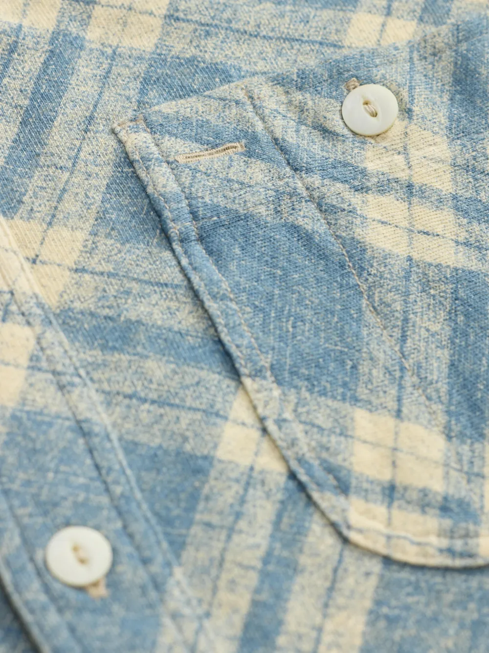 Ralph Lauren RRL plaid-check long-sleeve shirt Blauw