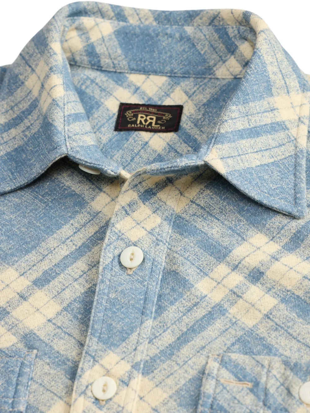 Ralph Lauren RRL plaid-check long-sleeve shirt Blauw