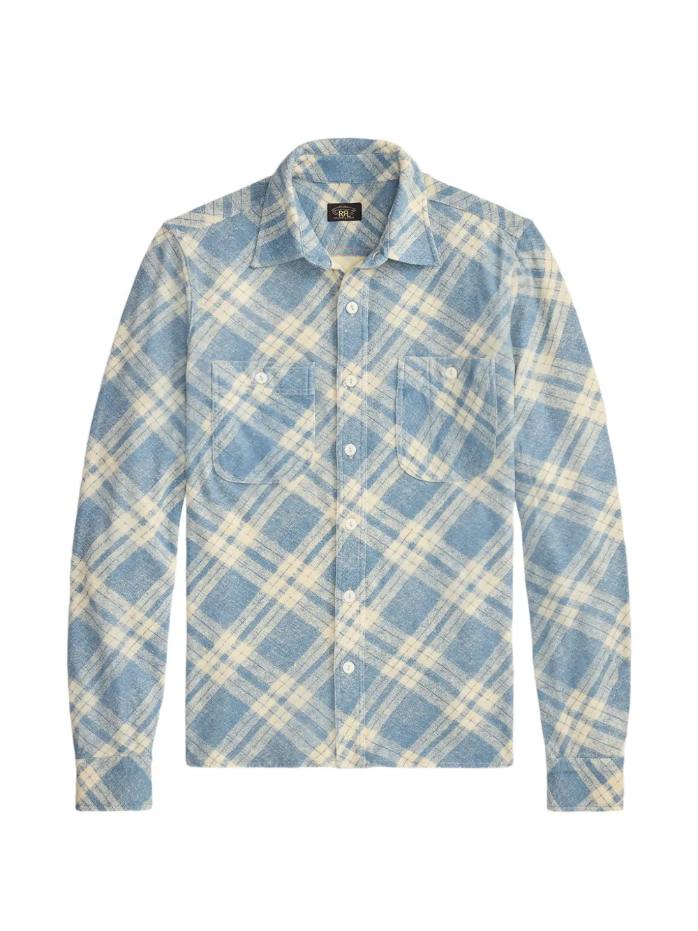 Rrl Plaid-check Long-sleeve Shirt In Blue