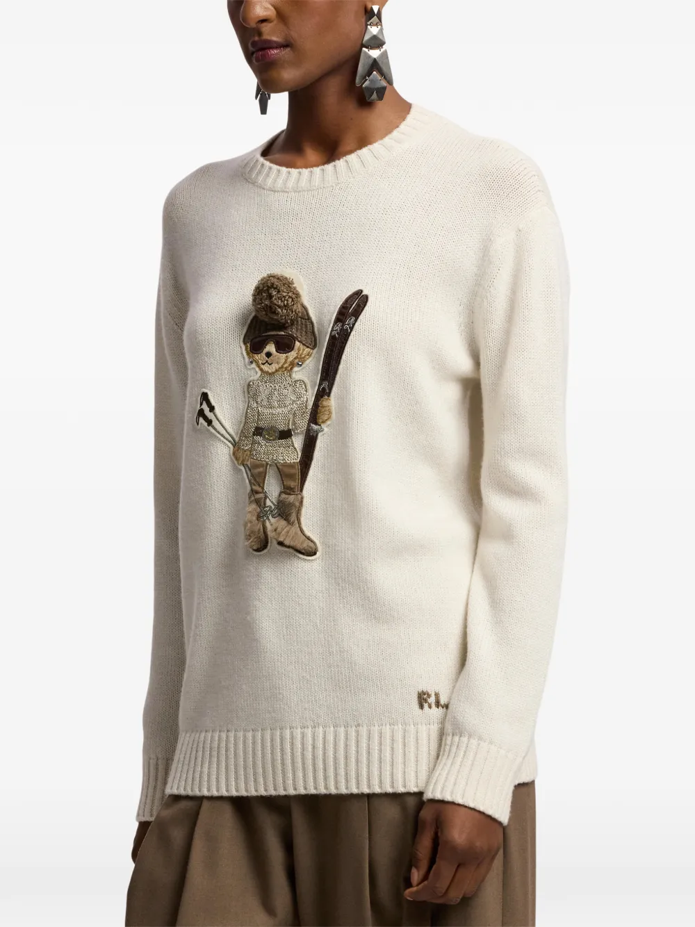 Ralph Lauren Collection Polo Bear kasjmier trui Beige