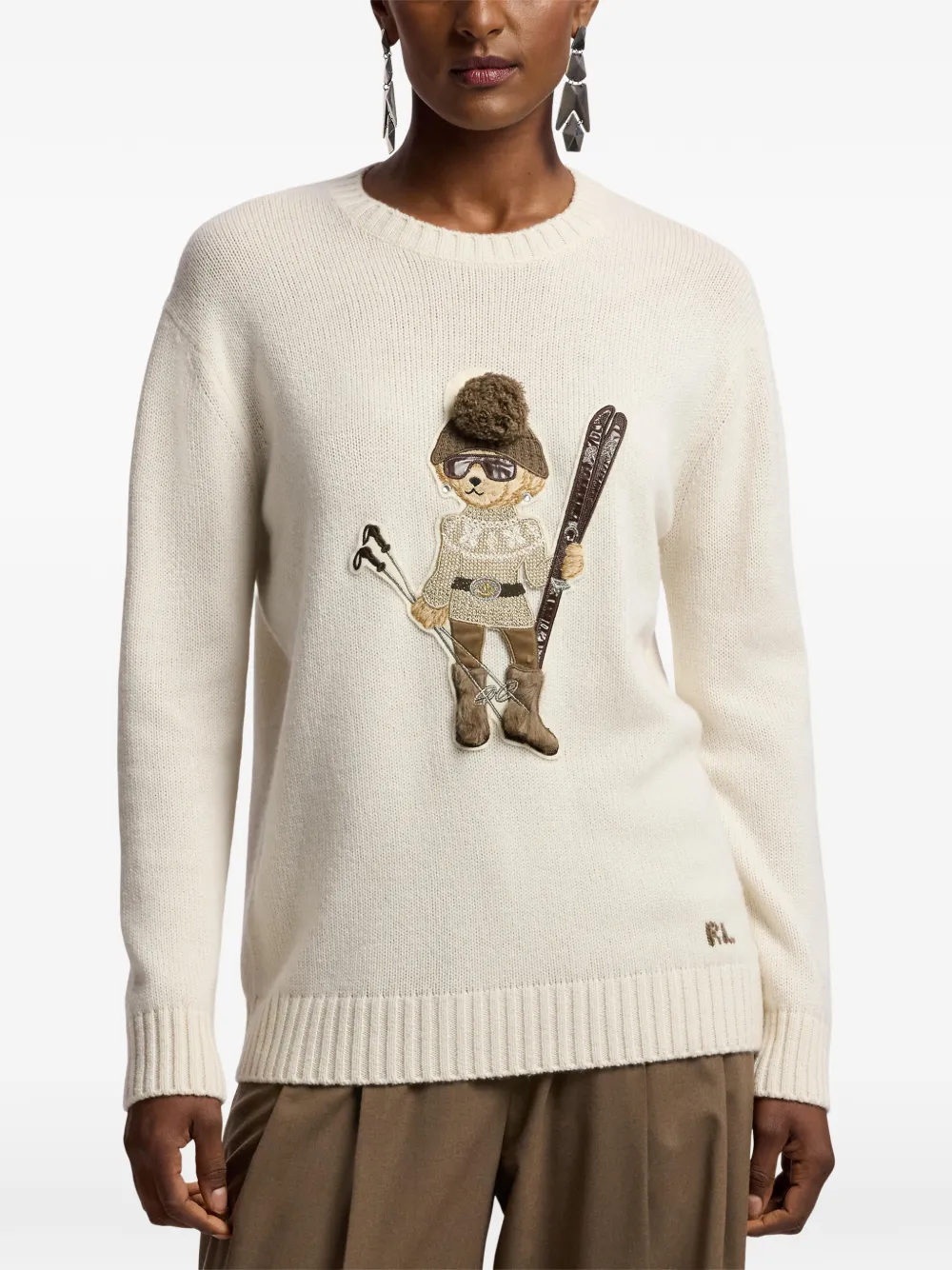 Ralph Lauren Collection Polo Bear kasjmier trui Beige