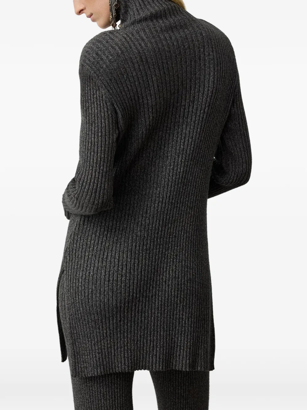 Ralph Lauren Collection Mouliné trui met trechterhals Grijs