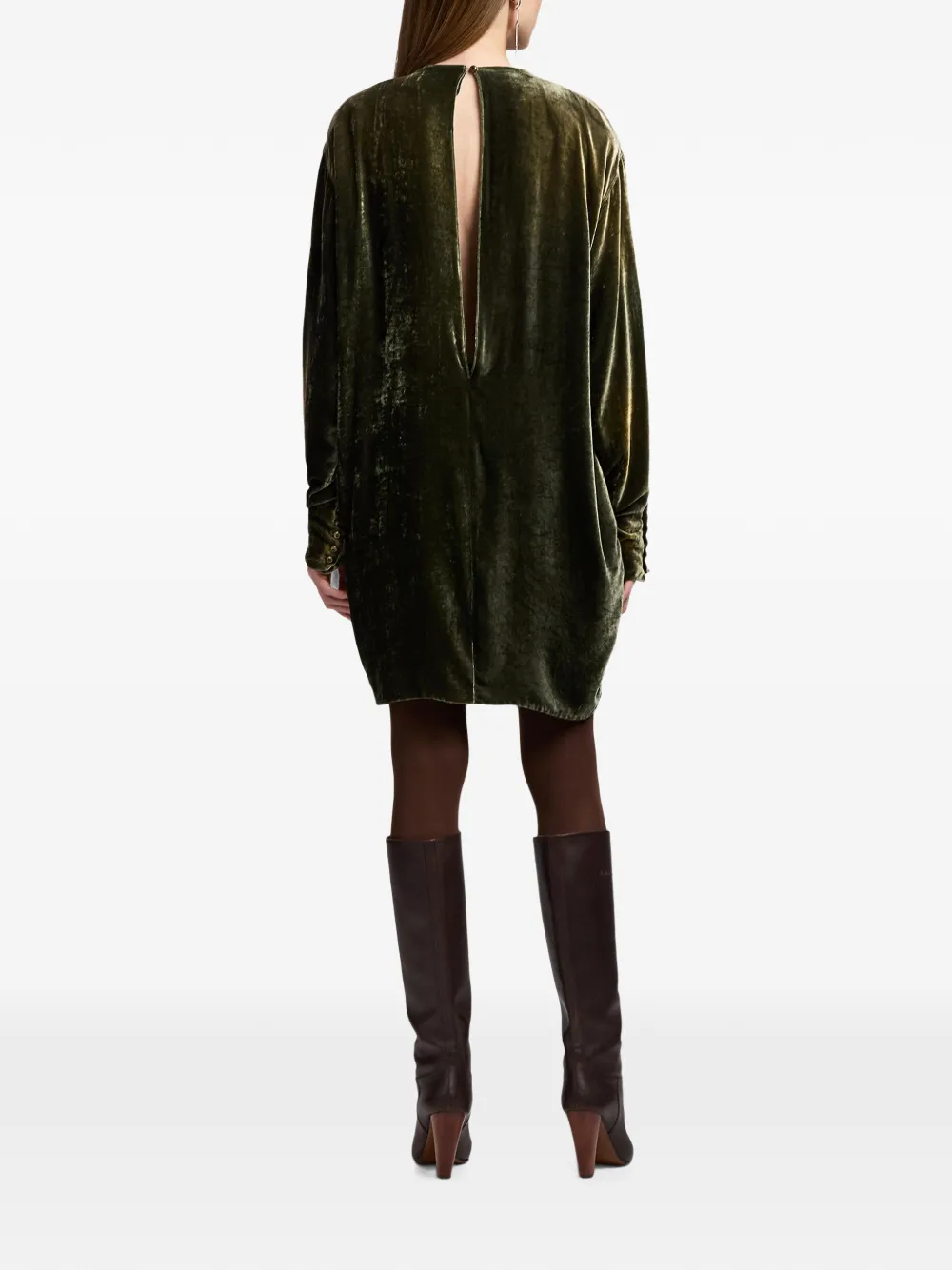 Ralph Lauren Collection Tessy fluwelen mini-jurk Groen