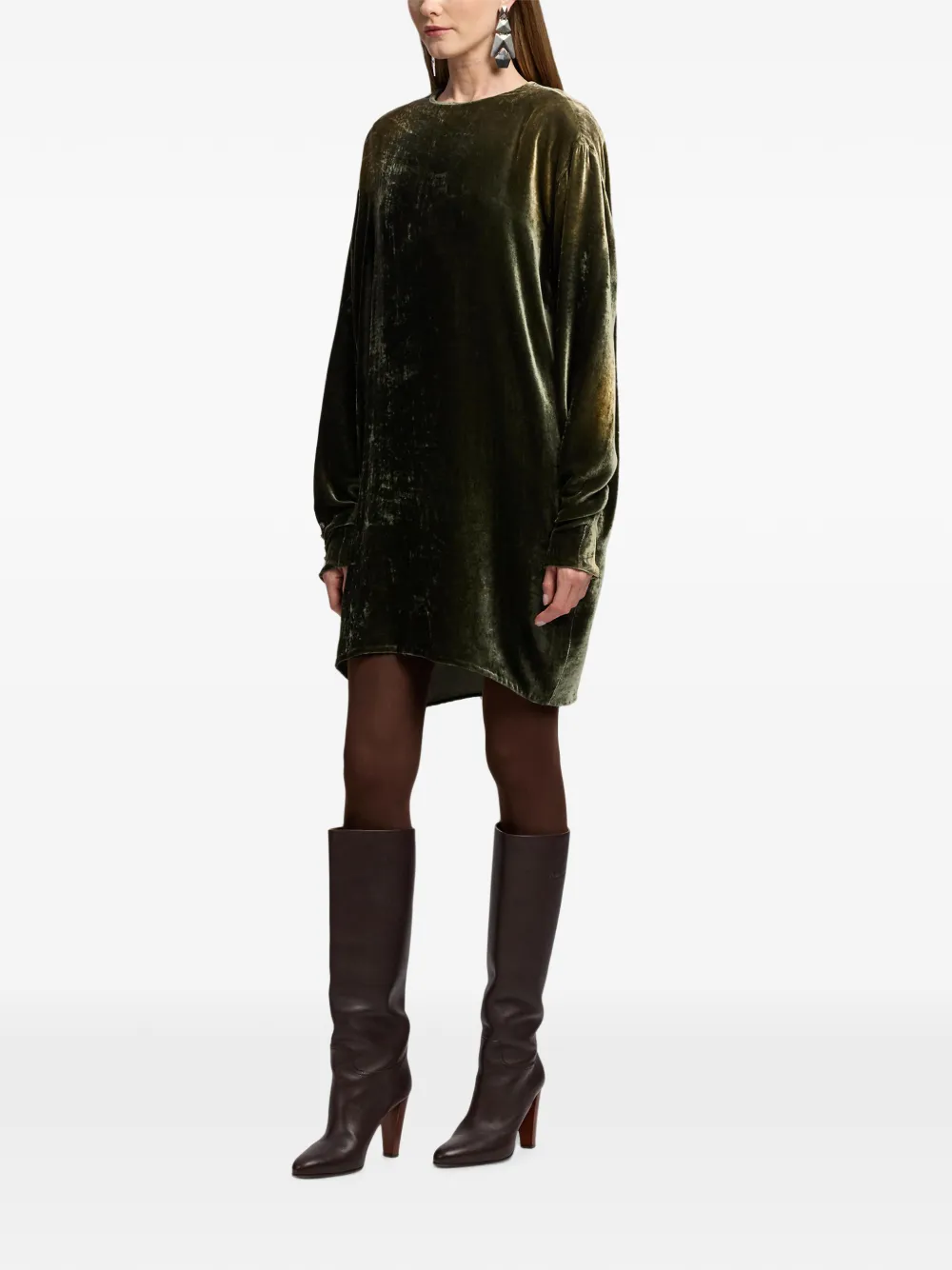 Ralph Lauren Collection Tessy fluwelen mini-jurk Groen