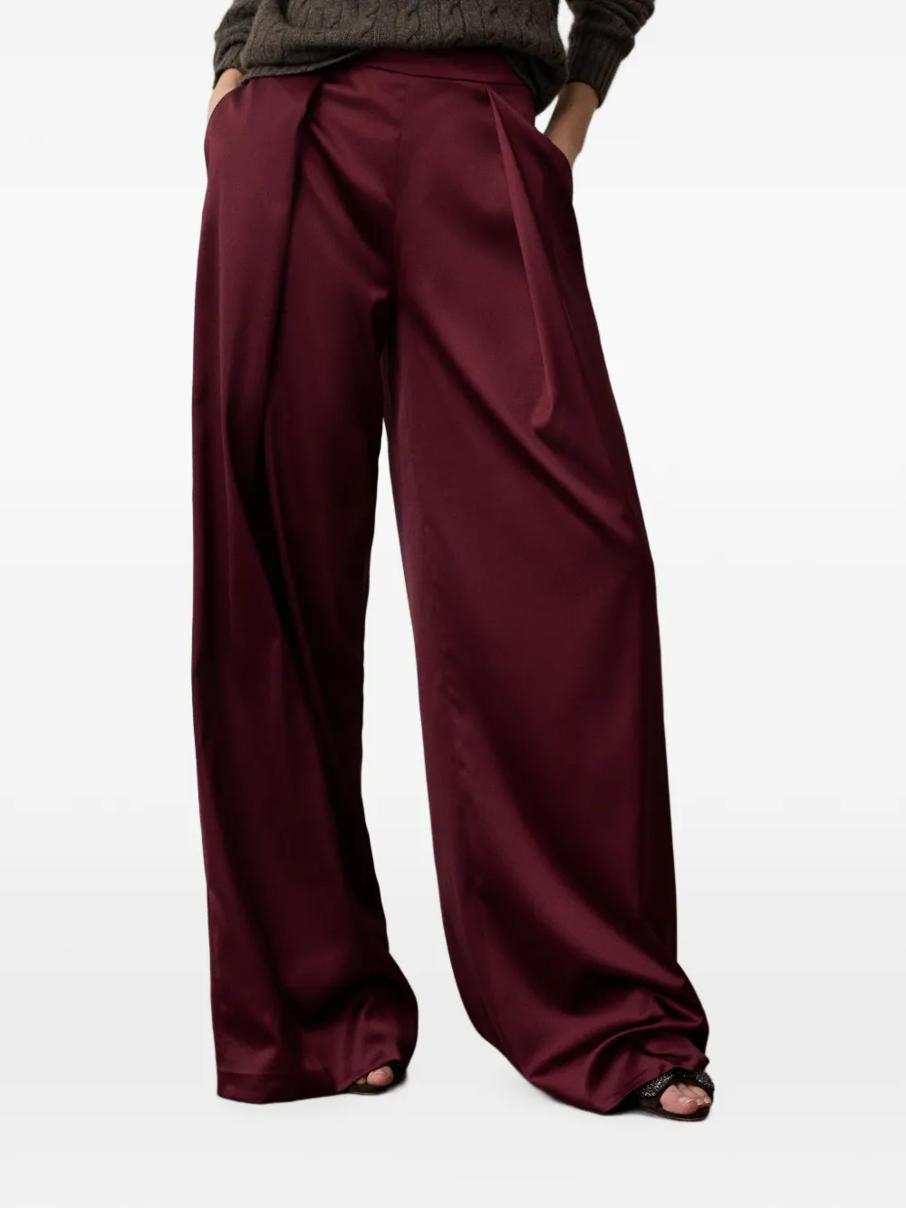 Ralph Lauren Collection Masina palazzo plooibroek Rood