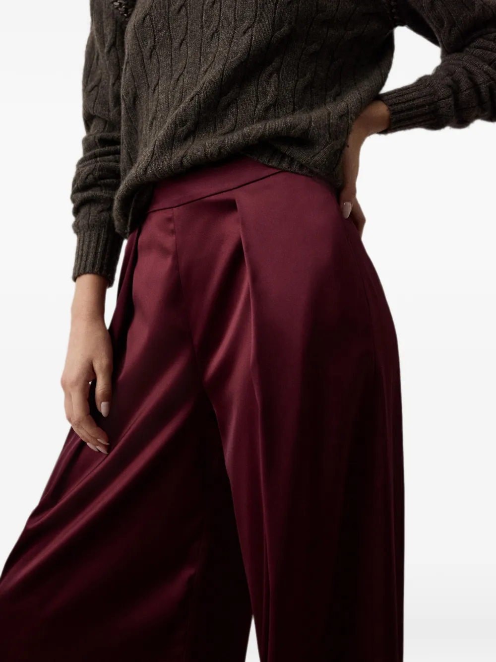 Ralph Lauren Collection Masina palazzo plooibroek Rood