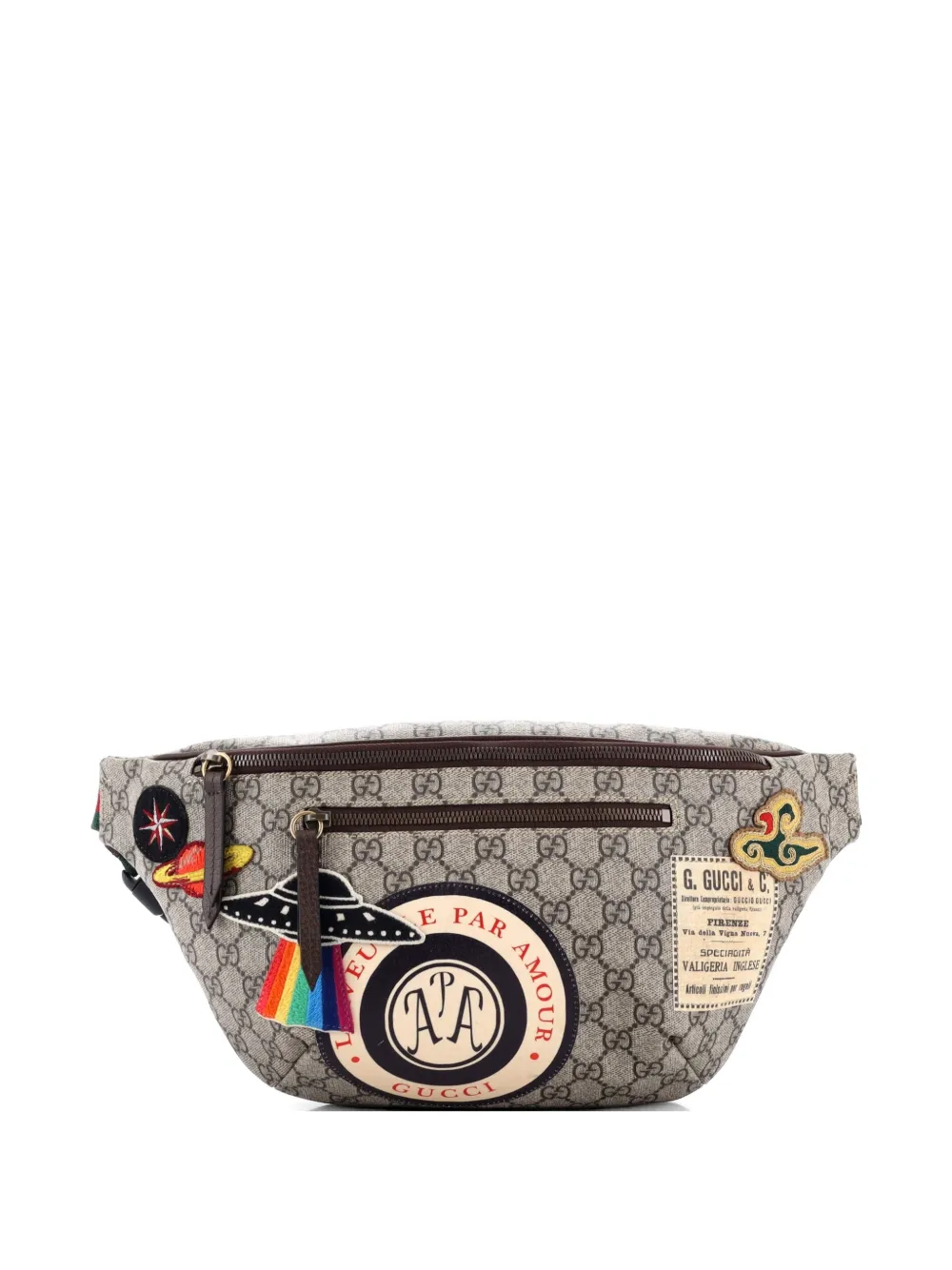 Gucci Pre-Owned Courrier Zip GG Coated Canvas with Applique belt bag - Marrone