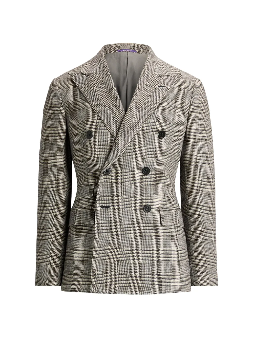 Ralph Lauren Purple Label Kent geruit wollen pak met dubbele rij knopen Grijs