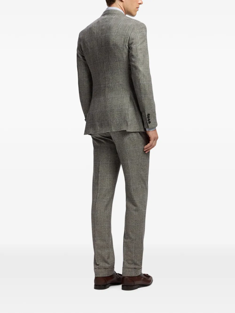 Ralph Lauren Purple Label Kent geruit wollen pak met dubbele rij knopen Grijs