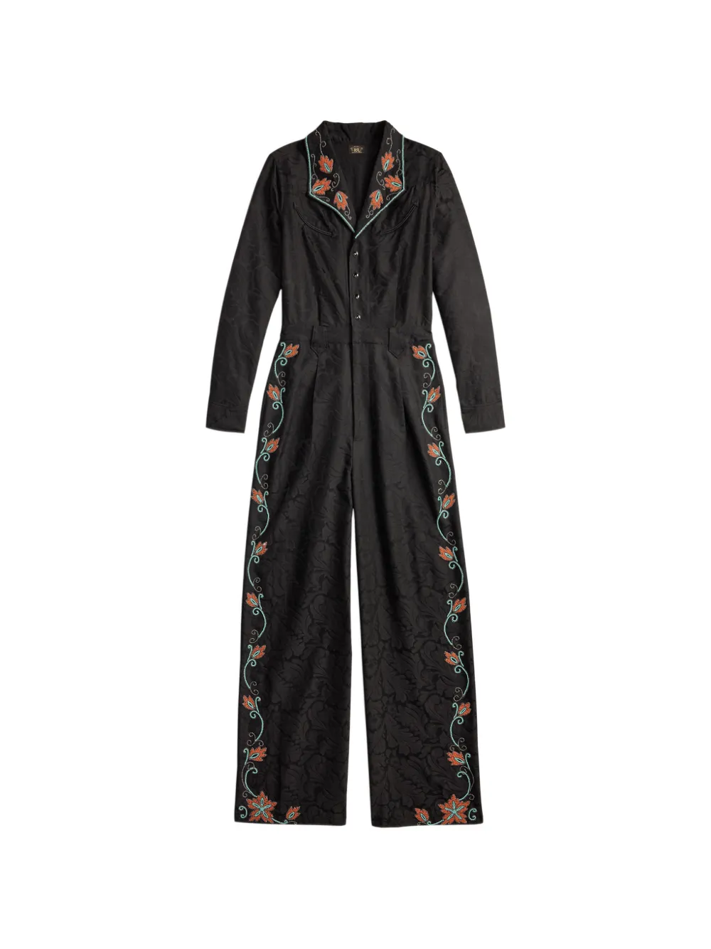 Ralph Lauren RRL Tuta intera con stampa paisley jacquard - Nero