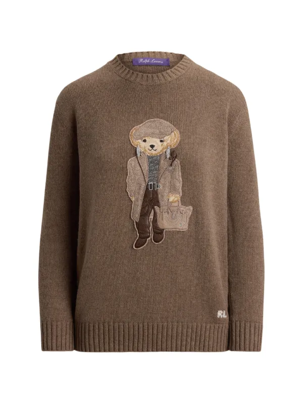 Ralph Lauren Collection Polo Bear Intarsia-knit Sweater in Brown