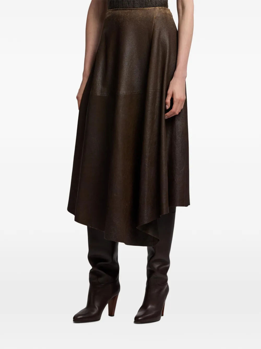 Ralph Lauren Collection Cecilie asymmetrische rok Bruin