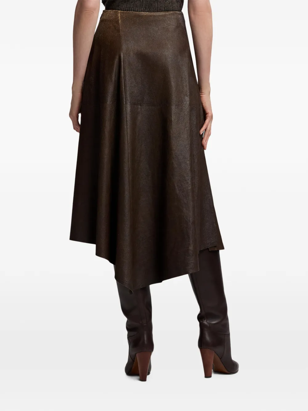Ralph Lauren Collection Cecilie asymmetrische rok Bruin