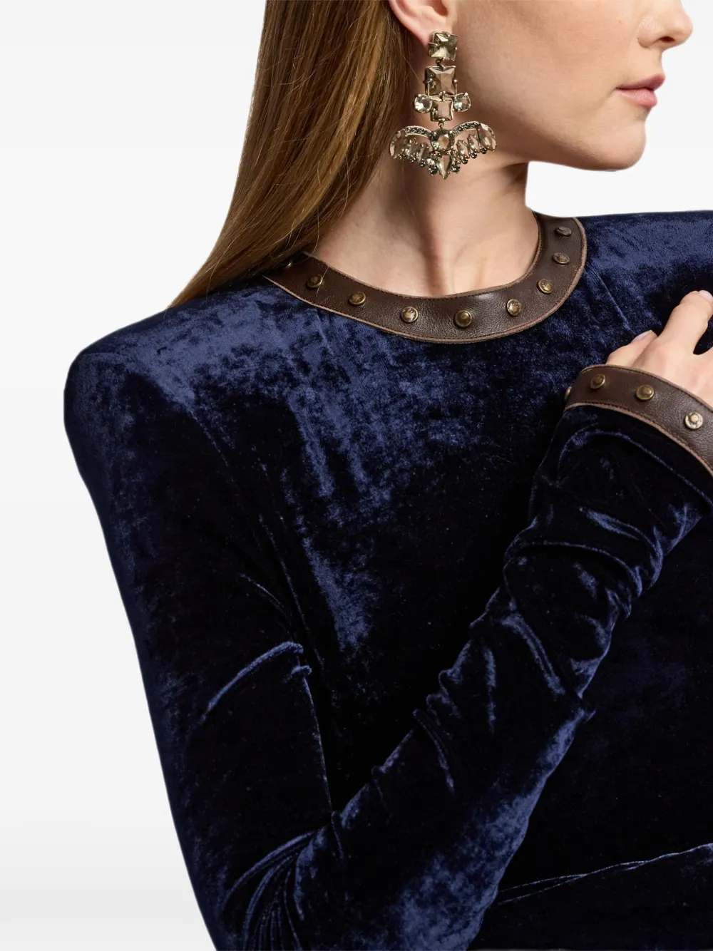 Ralph Lauren Collection Nancie fluwelen avondjurk Blauw