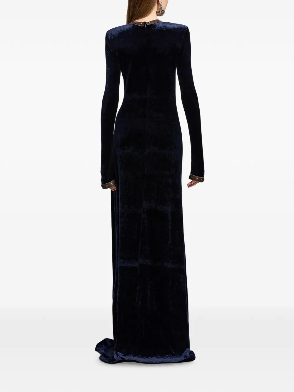 Ralph Lauren Collection Nancie fluwelen avondjurk Blauw