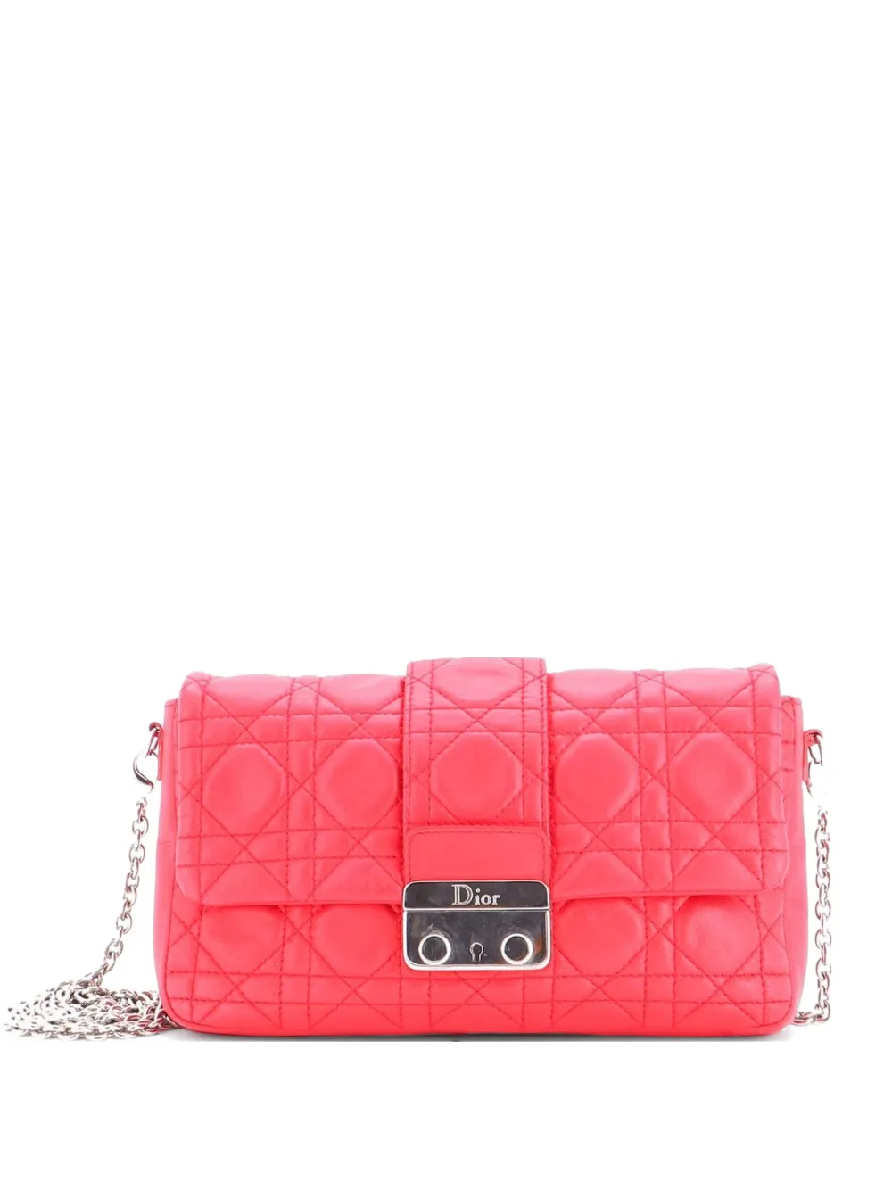 Christian Dior Pre-Owned New Lock Pouch Cannage Quilt Lambskin Mini crossbody bag - Rosa