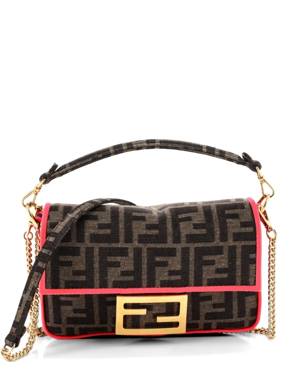 Fendi Pre-Owned Baguette NM Bag Zucca Canvas Mini crossbody bag - Marrone