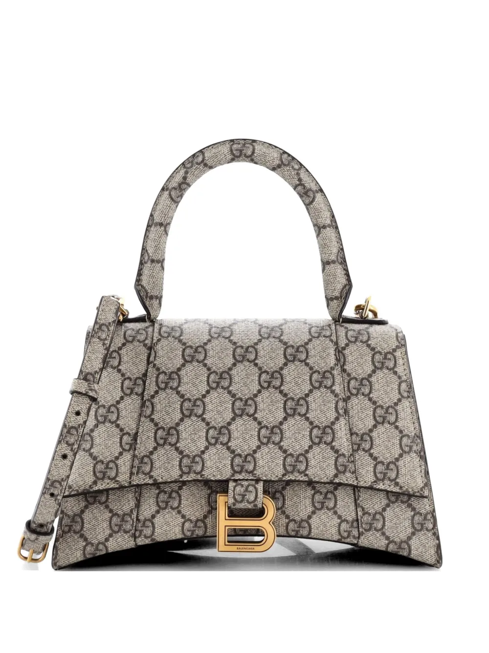Gucci Pre-Owned x Balenciaga The Hacker Project Hourglass Top Handle Bag GG Coated Canvas Small shoulder bag - Toni neutri