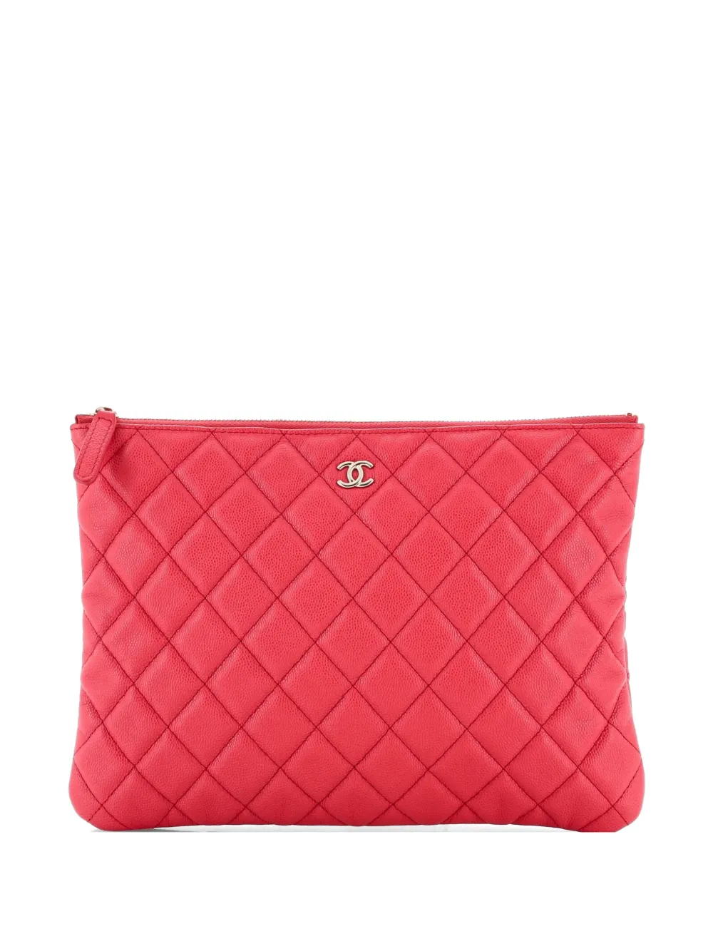 CHANEL Pre-Owned O Case Quilted Caviar Medium clutch bag - Rosa