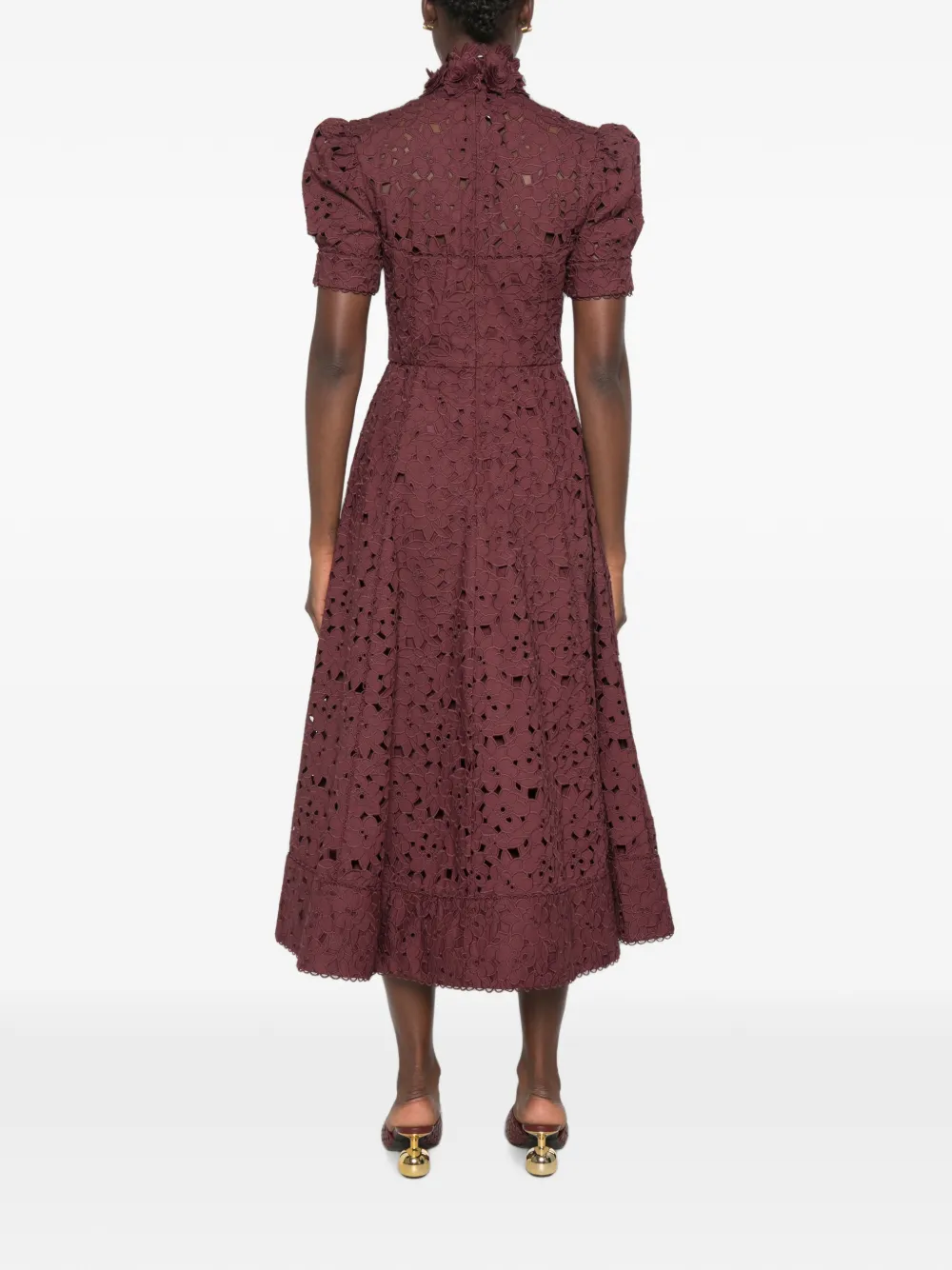 Rebecca Vallance Kitsu midi-jurk met korte mouwen Rood