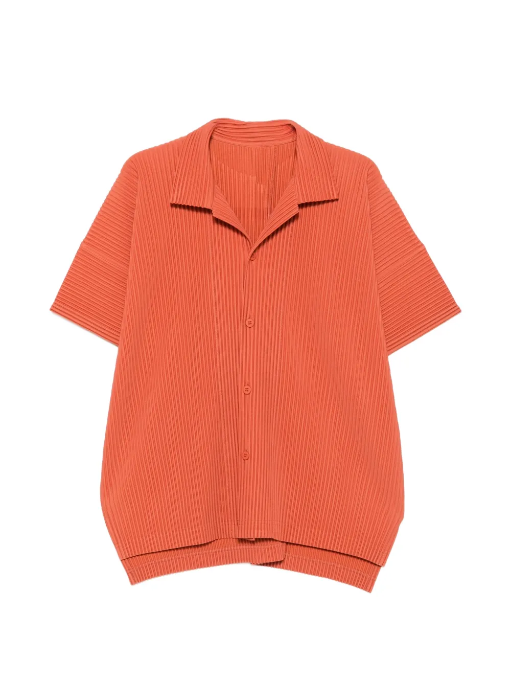Homme Plissé Issey Miyake pleated short-sleeve shirt - Arancione