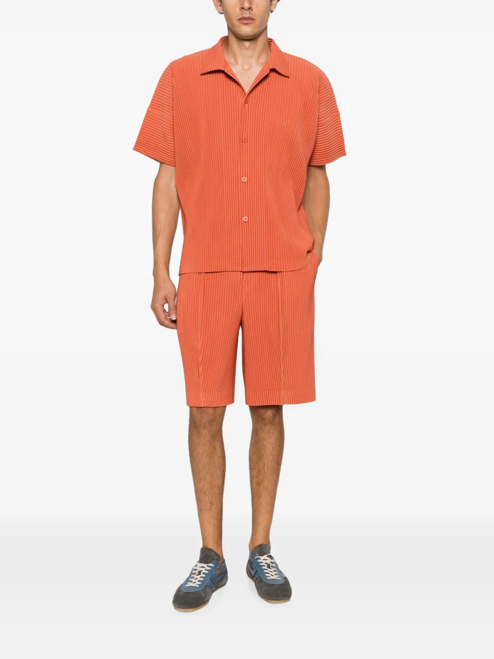 Homme Plissé Issey Miyake Gestreept overhemd Oranje