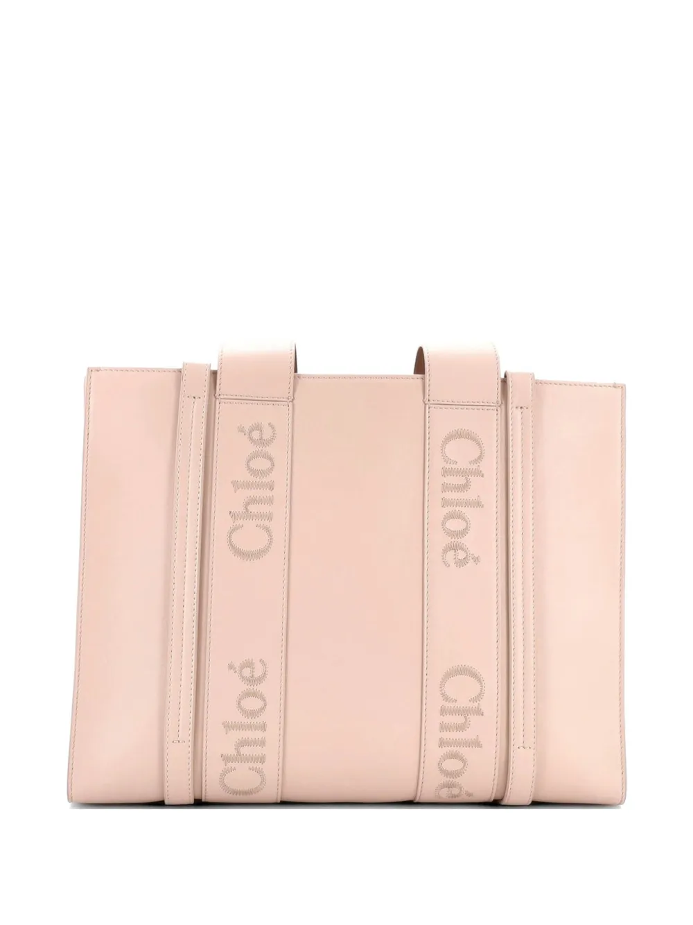 Chloé Pre-Owned Woody Leather Medium tote bag - Rosa