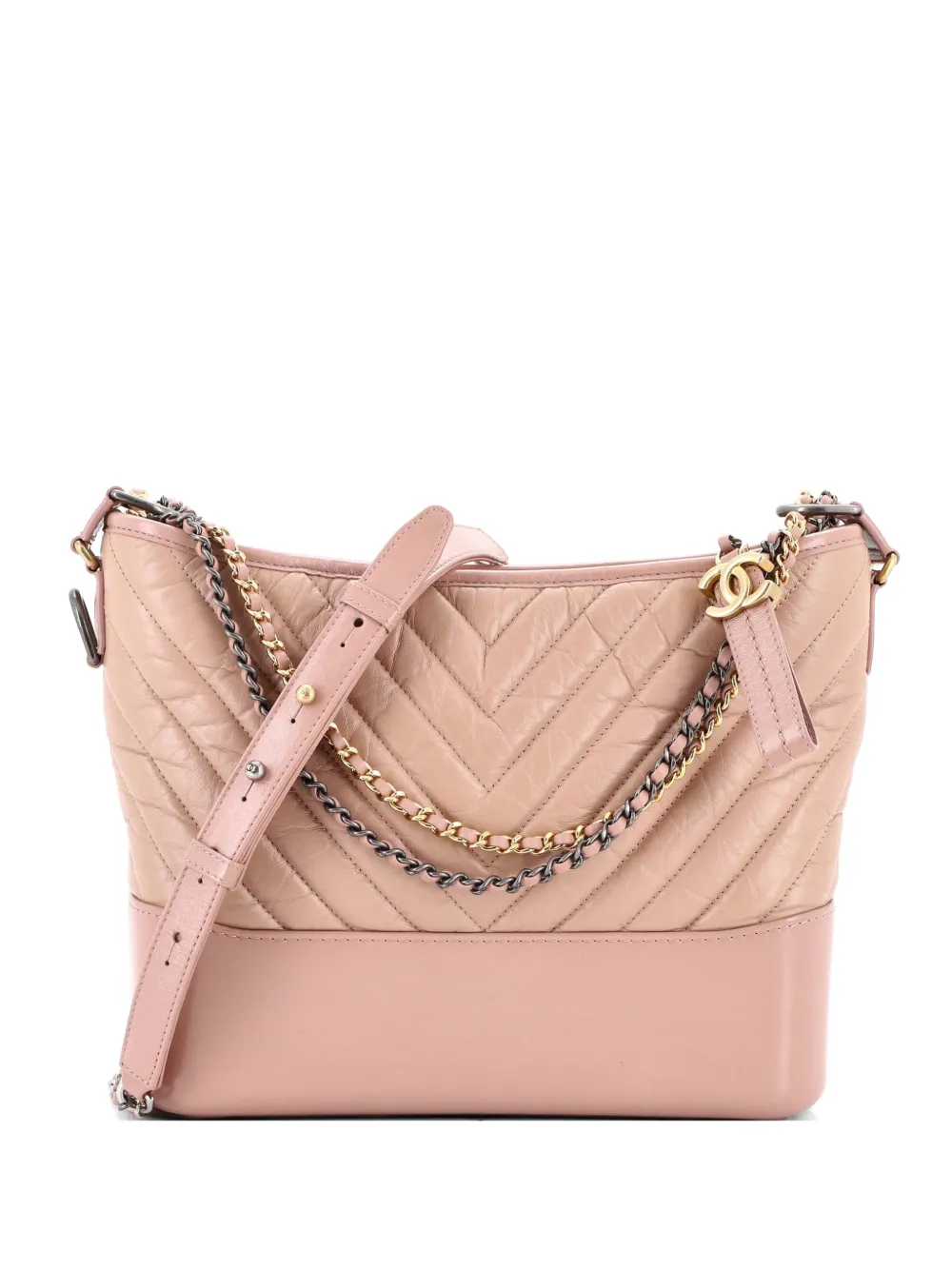 CHANEL Pre-Owned Gabrielle Chevron Aged Calfskin Medium hobo bag - Rosa