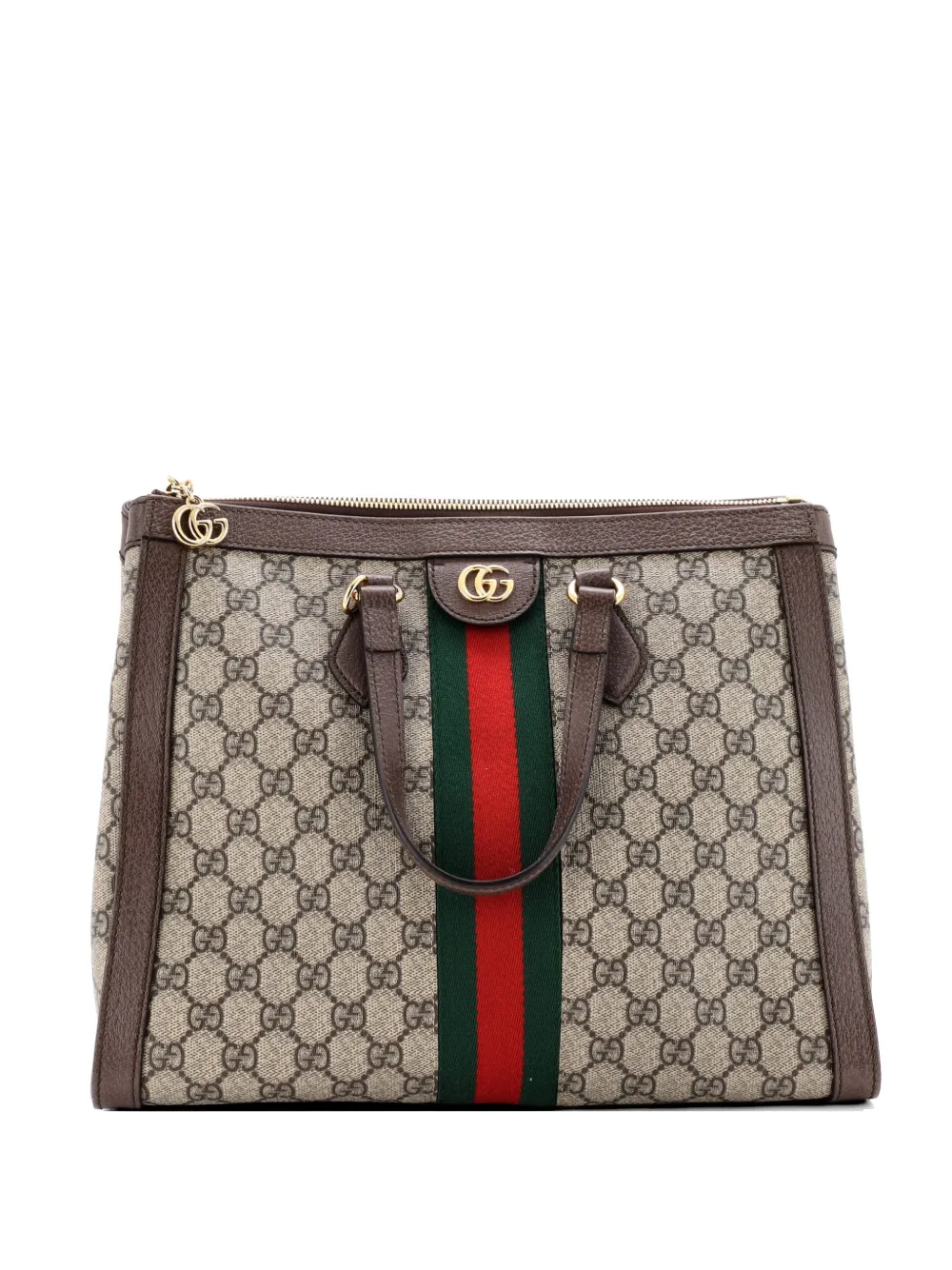 Gucci Pre-Owned Ophidia Top Handle GG Coated Canvas Medium tote bag - Marrone